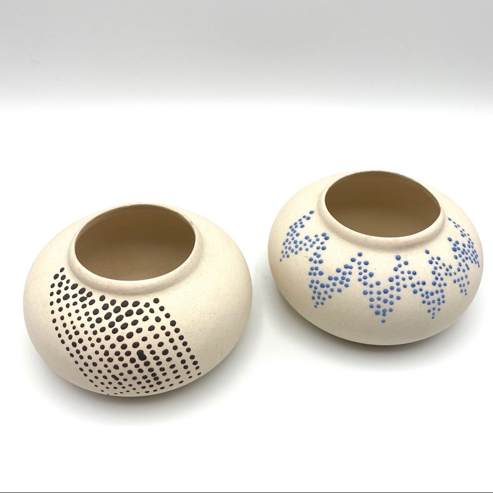 Vintage Art Pottery Vases Bowl Southwest Geometric